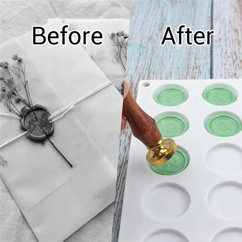 A36T-For Wax Seal Mold Kit,Silicone Mat, 100 Pcs Double-Sided Adhesive For Wax Seal Stickers For Stamp Peaceful Pleasures Health and Wellness