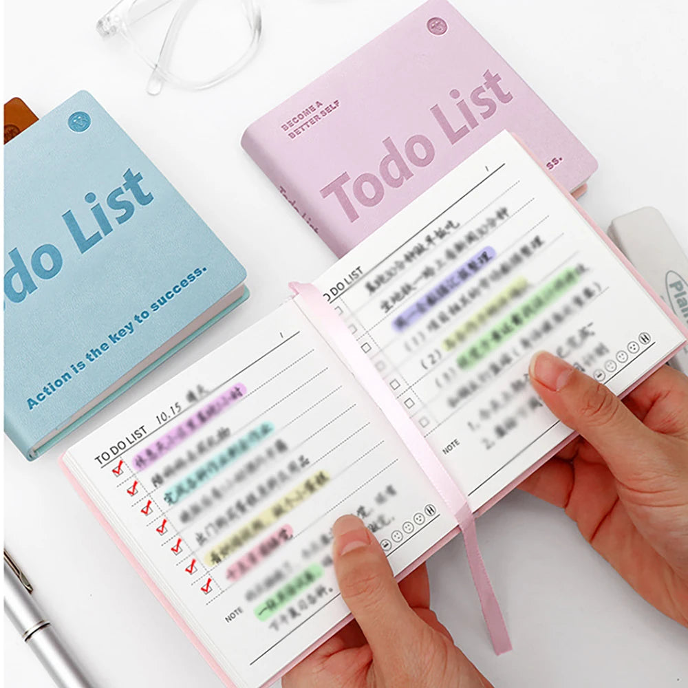 100 Sheets Leather Plan Book Time Management Schedule Self-discipline