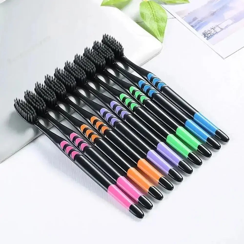 Black Charcoal Ultra Soft Toothbrushes – 10-Pack Peaceful Pleasures Health and Wellness