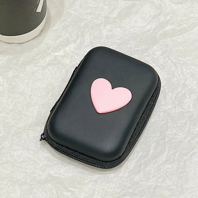 Cross-BorderevaStorage Bag Hard Case Data Cable Packing Box Square Zipper Earphone Bag Digital AccessoriesccdCamera Bag Peaceful Pleasures Health and Wellness Pink