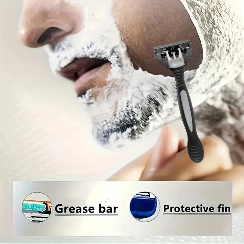 Men's 6-Blade Stainless Steel Safety Razor | Replaceable Head