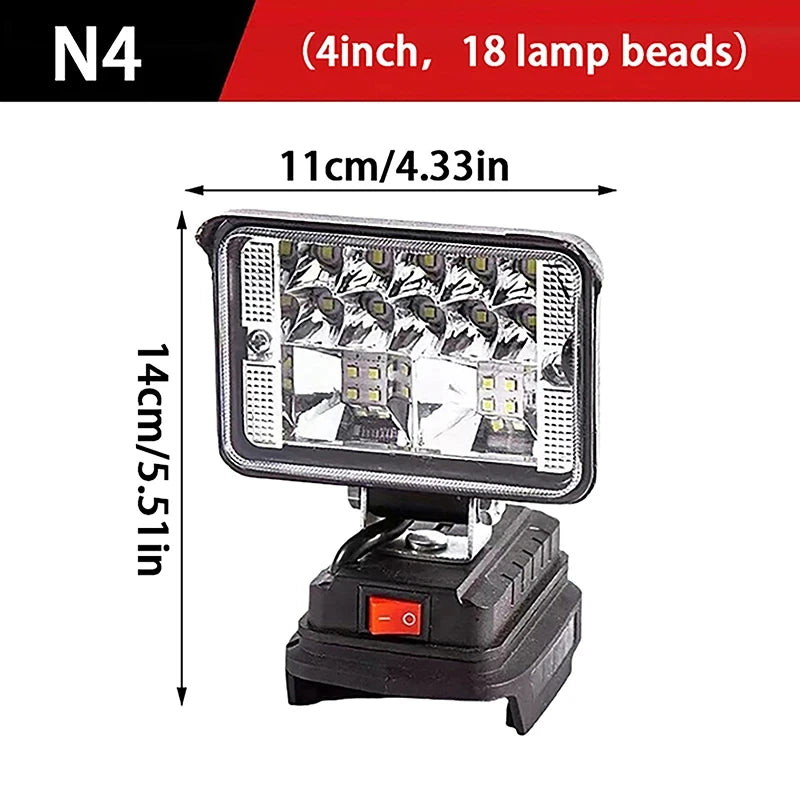 HOMEFISH LED Work Light for Makita 18V Battery | 1000 Lumen