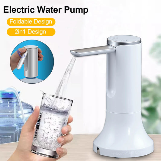 Electric Water Gallon Pump Automatic Water Pump 19 Liters Foldable Desktop Water Bottle Pump USB Rechargeable Water Dispenser Peaceful Pleasures Health and Wellness