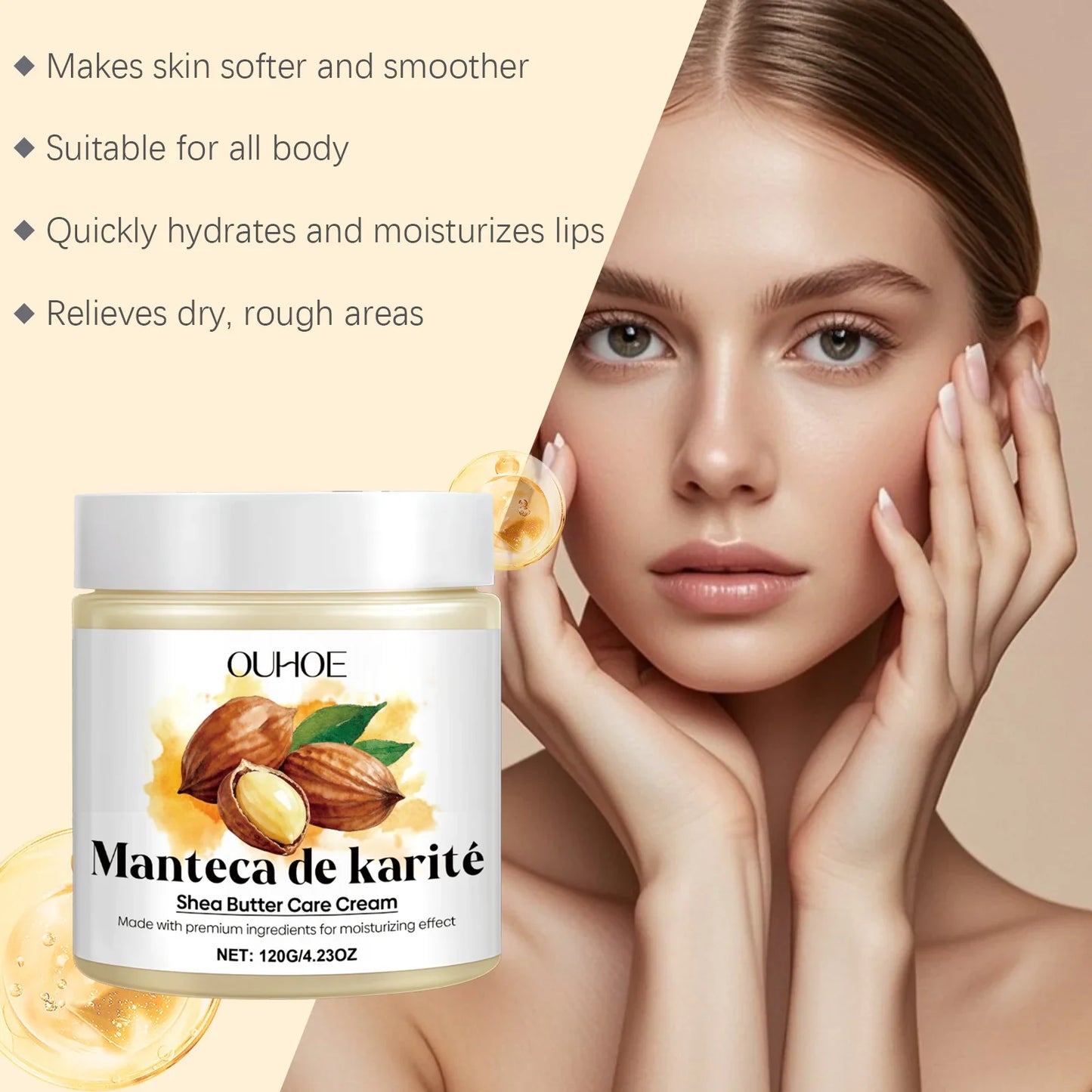 Shea Butter & Vitamin E Soothing Cream – Face & Body 120g Moisturizing Body Cream Oasis Select