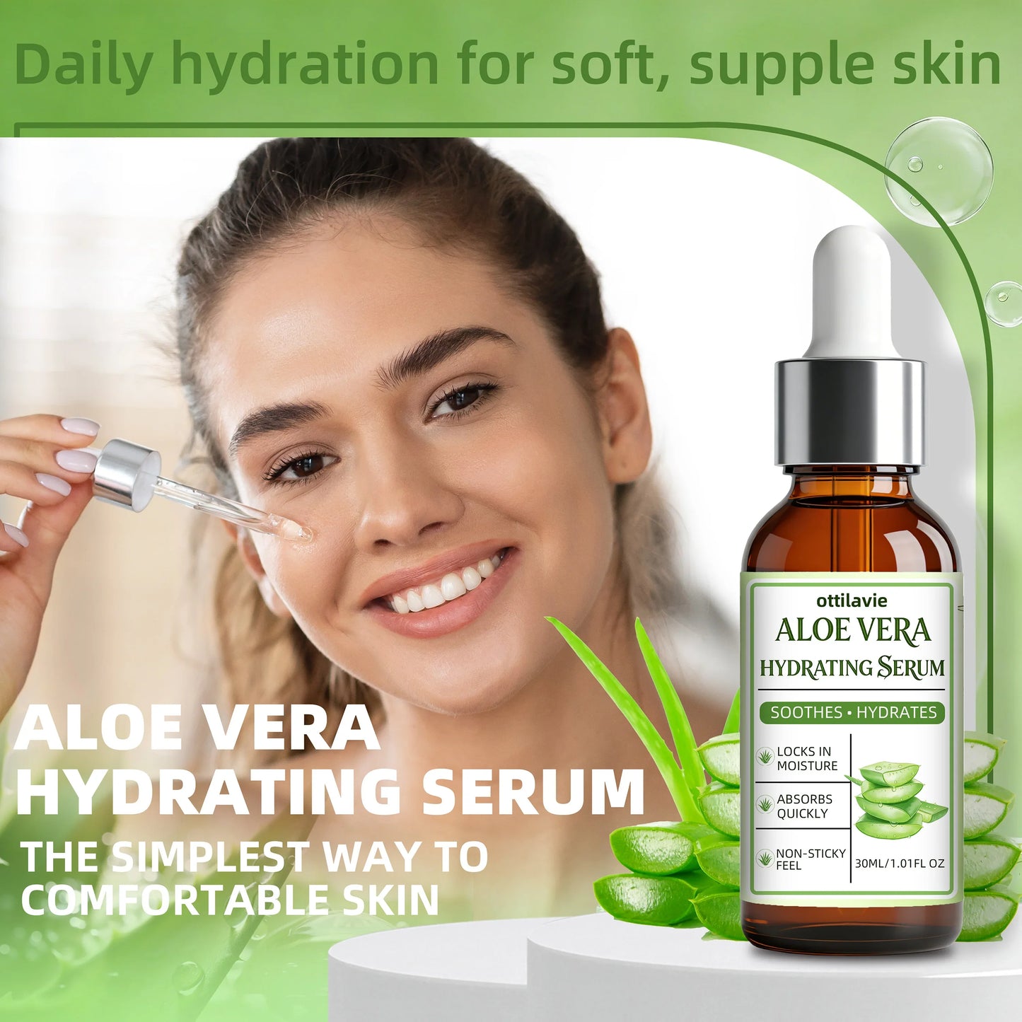 Ottilavie Aloe Vera Hydrating Face Serum – All Skin Types