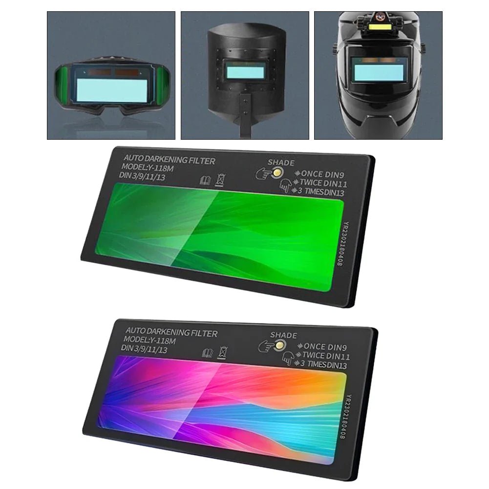 Auto-Darkening Welding Lens | 3-Level Solar LCD, 108x50mm