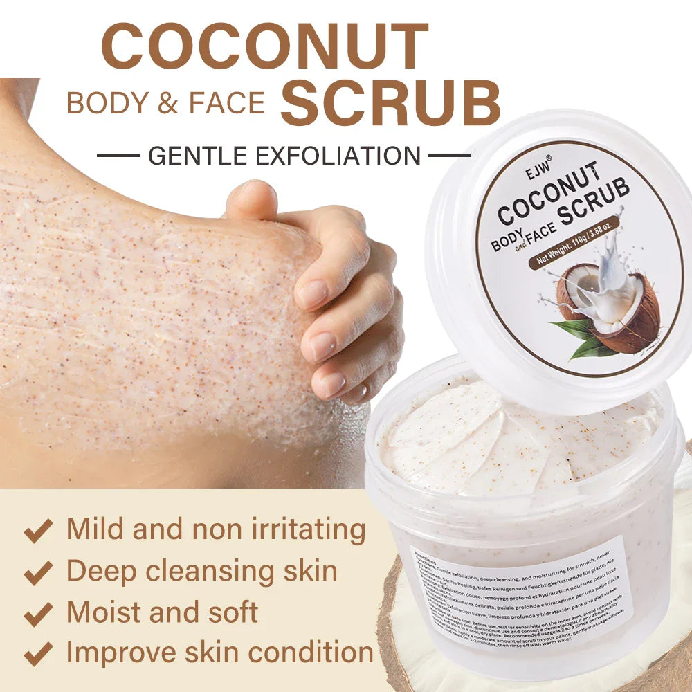 Coconut Body Wash & Scrub – Moisturizing Exfoliating Gel