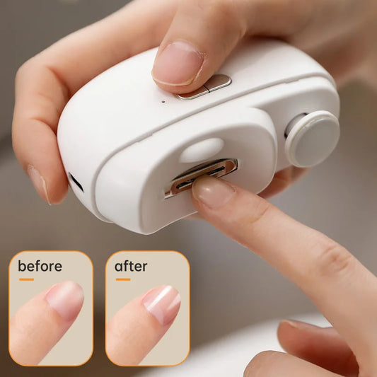 HOMEFISH Electric Nail Clipper 2 in 1 Grinding Polishing Multifunctional Portable Automatic Manicure Grinder Peaceful Pleasures Health and Wellness