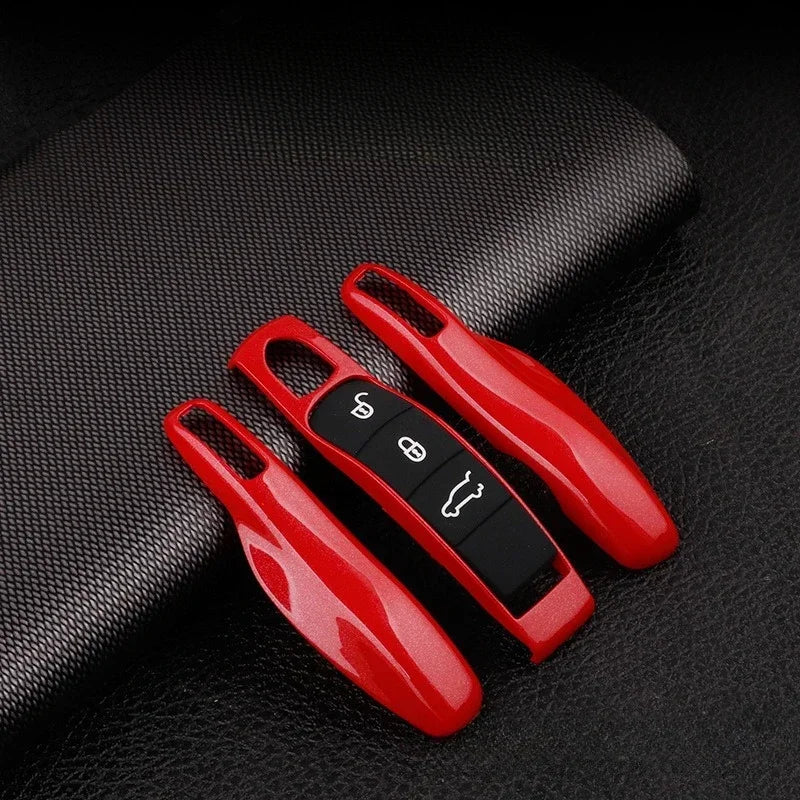 Car Smart Remote Key Case Fob Covers Set Shell for Porsche Panamera Spyder Carrera Macan Boxster Cayman Cayenne 911 970 981 991 Peaceful Pleasures Health and Wellness Red