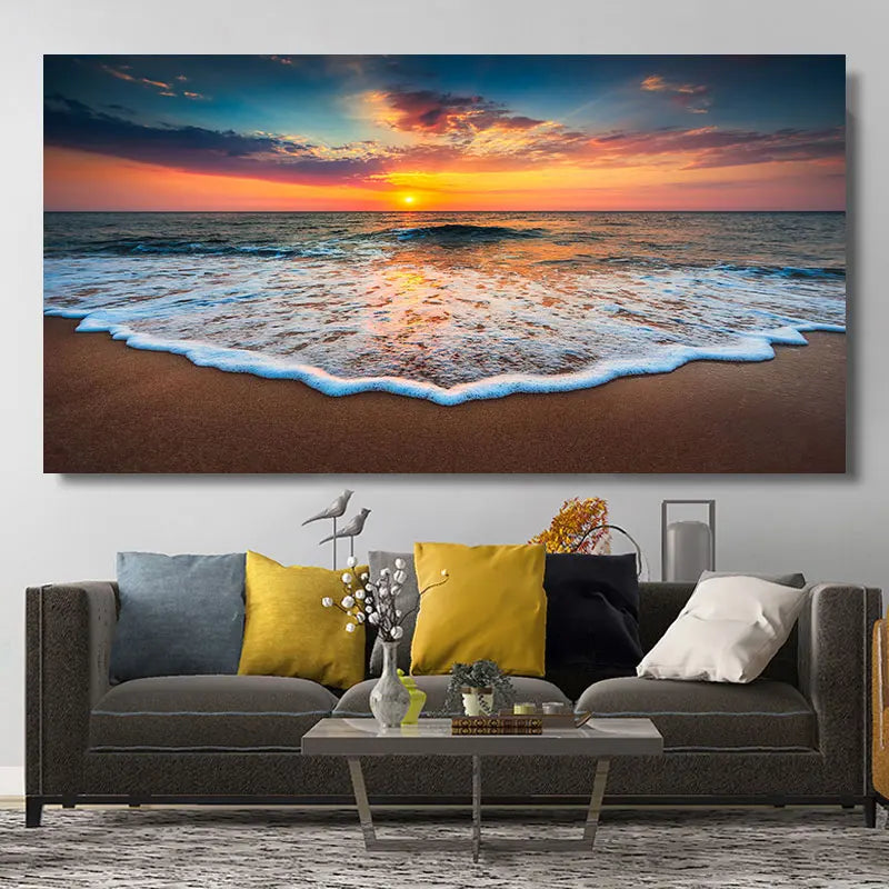 Natural Modern Seascape Wall Pictures Landscape Beach Sea Ocean Canvas Painting Wall Art Posters for Living Room Decor Cuadros Peaceful Pleasures Health and Wellness w2573 seascape-4 30x60cm