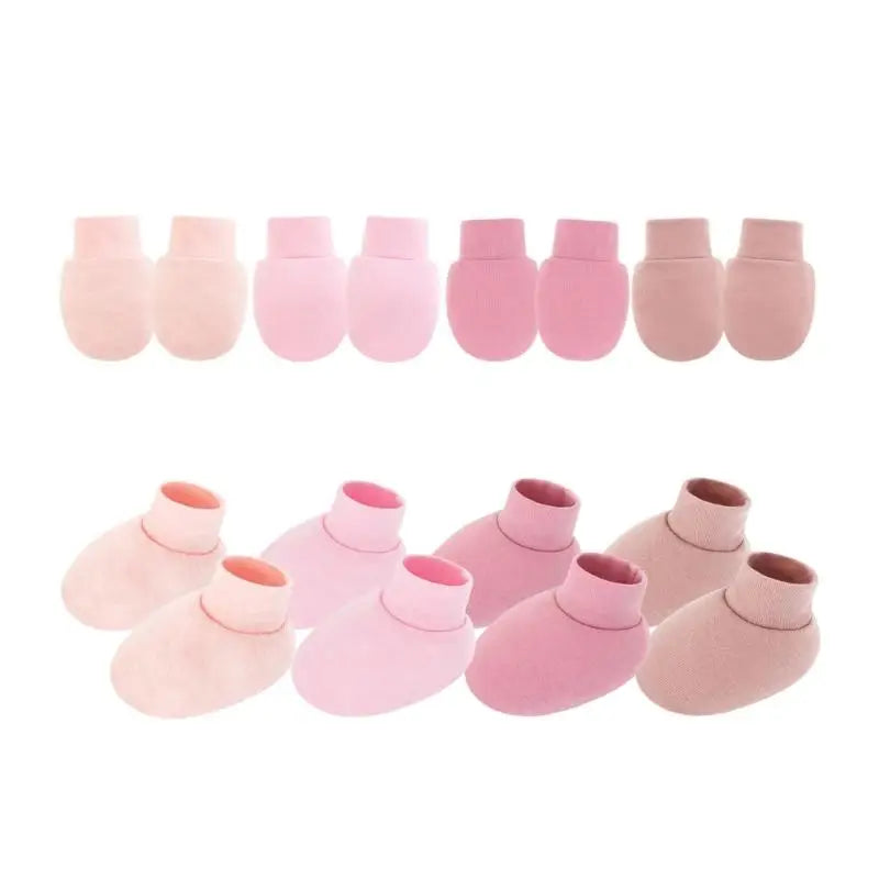 Baby Anti-Scratch Gloves & Socks 4-Set | Soft Cotton Newborn