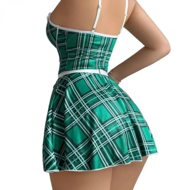 Women's Lace Trim V-Neck Navel-Cut One-Piece Lingerie Set