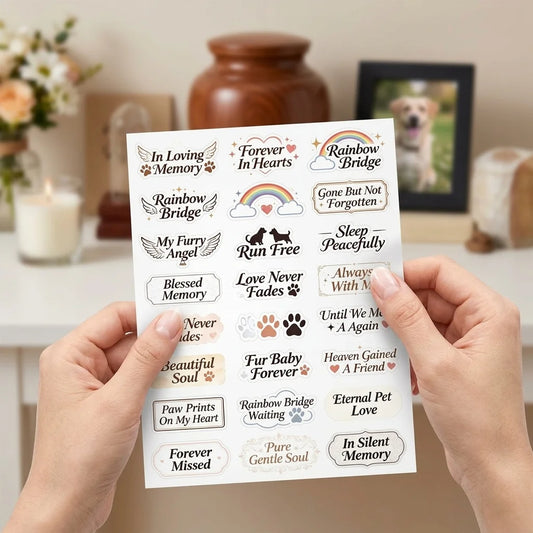 Pet Memorial UV Stickers – Paw Print Waterproof Decals for Urns Memorial Decal Stickers Peaceful Pleasures Health and Wellness