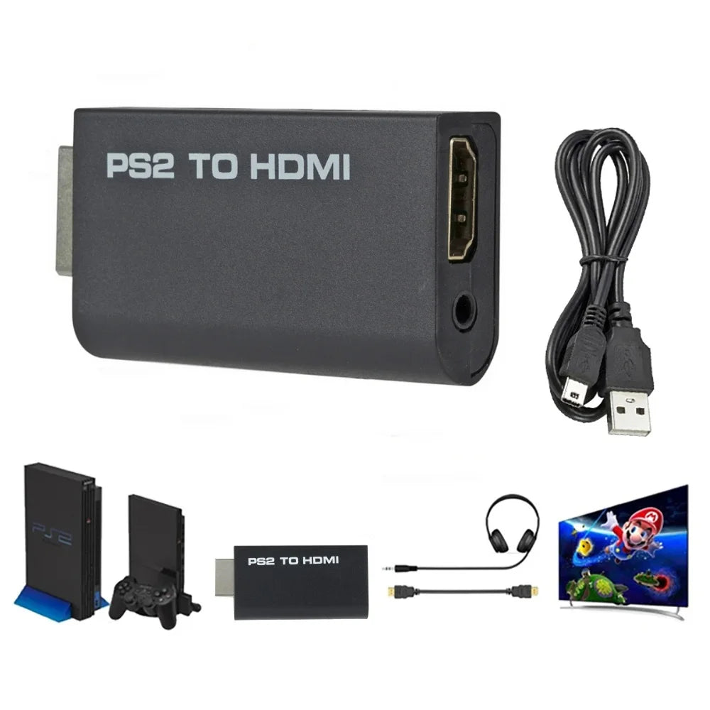 PS2 to HDMI Converter Adapter | 1080P HD + 3.5mm Audio