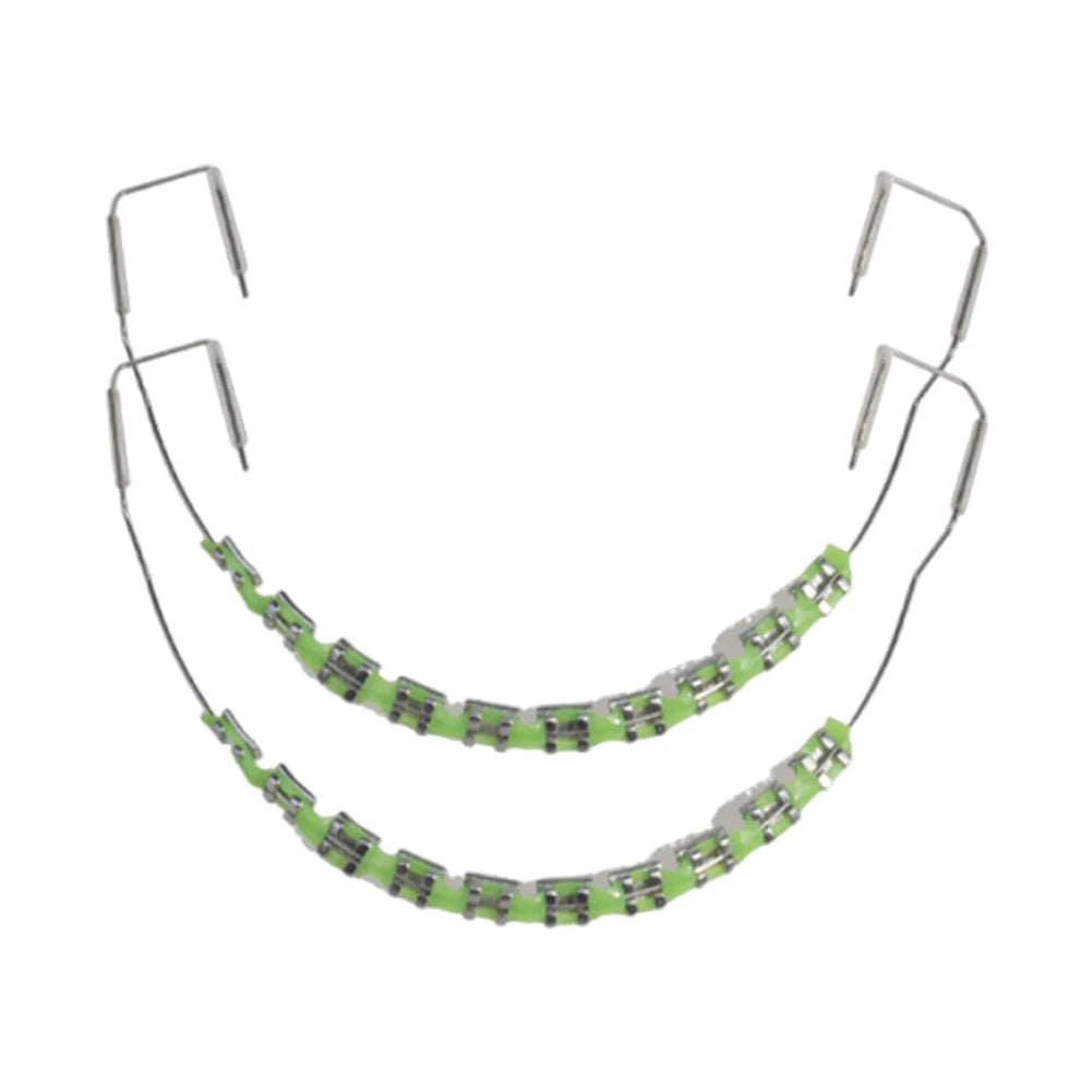 Temporary Tooth Decoration Dental Fake Braces Orthodontic Braces Dental Metal Bracket Practice Props for Dental Students Peaceful Pleasures Health and Wellness Light Green