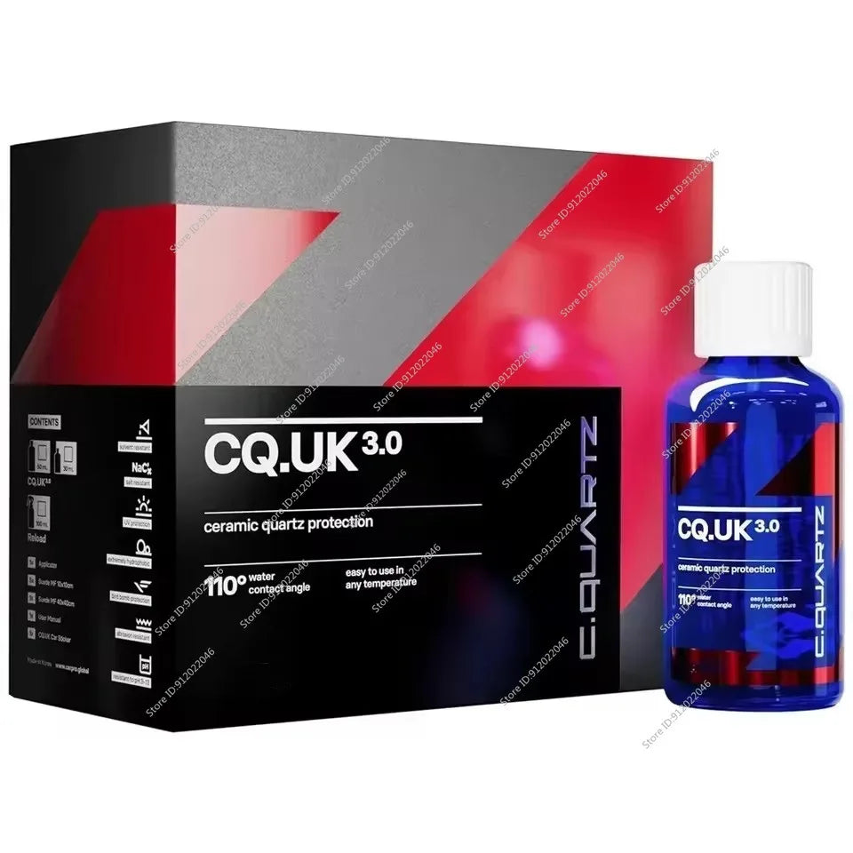 Car Ceramic Coating for CAR CQUARTZ UK 3.0 Based Nanotechnology Bonds To Paint Glass Metal and Plastic Paint Care CQ UK 3.0 Peaceful Pleasures Health and Wellness 30ml set
