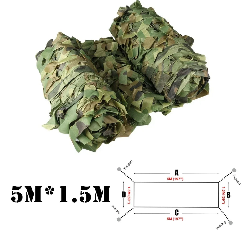 Camo Netting Bulk Roll Camouflage Netting Military Hunting Mesh Nets for Hunting Blind Sunshade Shooting Theme Party Decoration Peaceful Pleasures Health and Wellness 5M x 1.5M