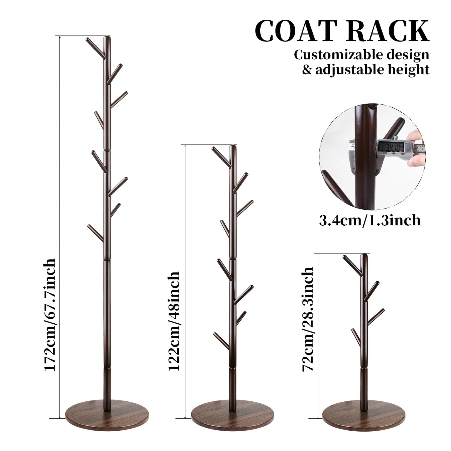 Clothes Hats Rack Floor To Floor Bedroom Coat Hook Bedroom Vertical Tree Branch Shape Holder Hat Scarf Handbag Storage Hanger Peaceful Pleasures Health and Wellness
