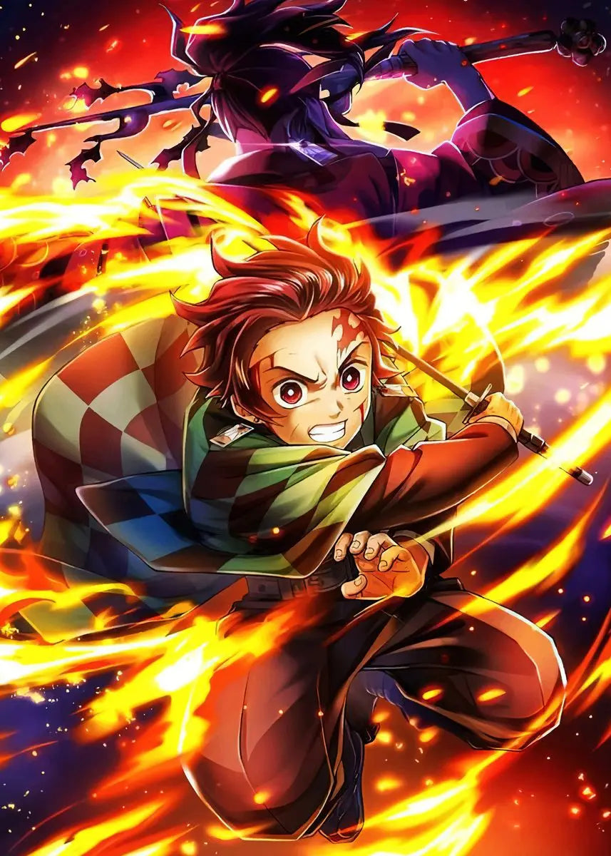 Demon Slayer Canvas Wall Art | Anime Drip Print Home Decor