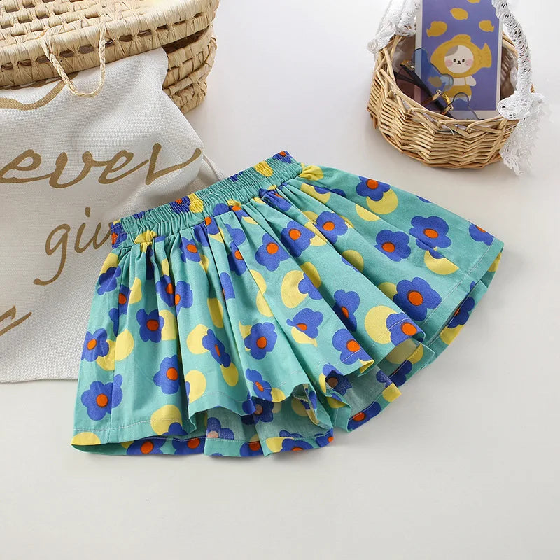 Girls Floral Culottes Wide-Leg Beach Shorts | Ages 4–6