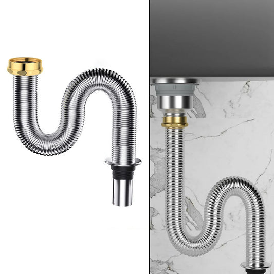80 Stainless Steel Sink Siphon Waste Drain Flexible Pipe Hose Kitchen Peaceful Pleasures Health and Wellness Default Title