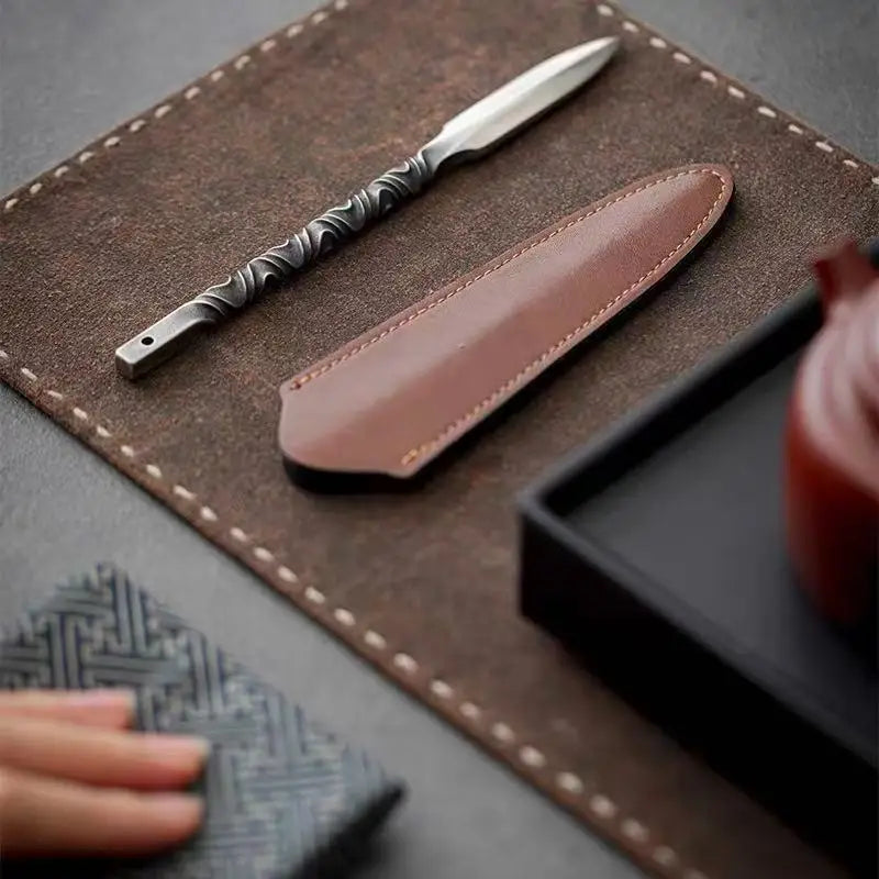 Yishi Tea Talk Chinese Pu'er Tea Knife Retro Diamond Tea Needle Split Tea Brick Tea Pry Tea Cone Tool Tea Ceremony Accessories Peaceful Pleasures Health and Wellness
