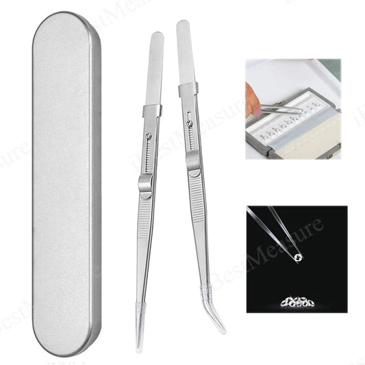 1/2pcs Tweezers Stainless Steel Fine Tipped Precision Tweezers Multipurpose Straight Curved Non-Slip Locking Tweezer for Jewelry Peaceful Pleasures Health and Wellness