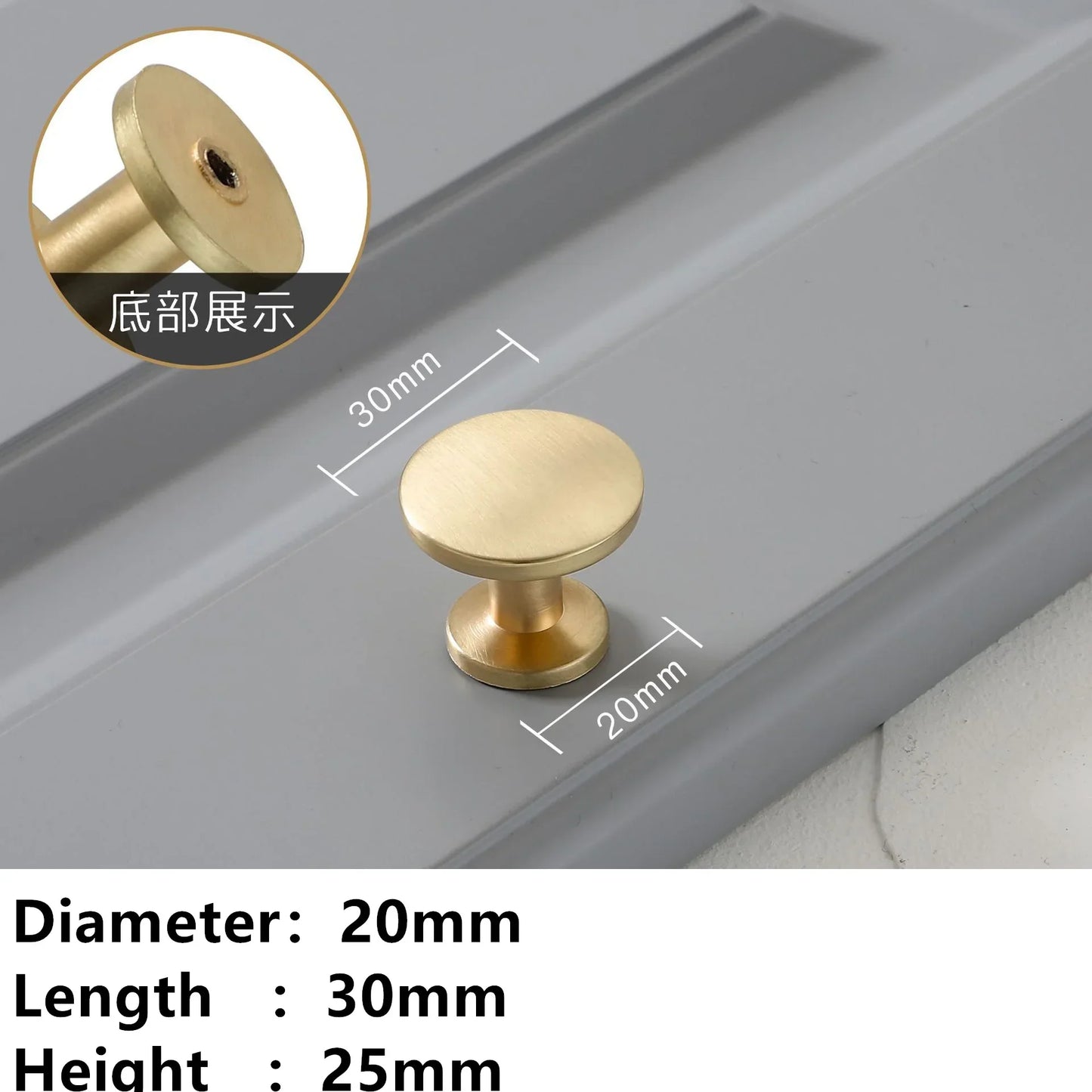 Golden Ring Cabinet Knob – Single Hole Zinc Alloy Drawer Handle