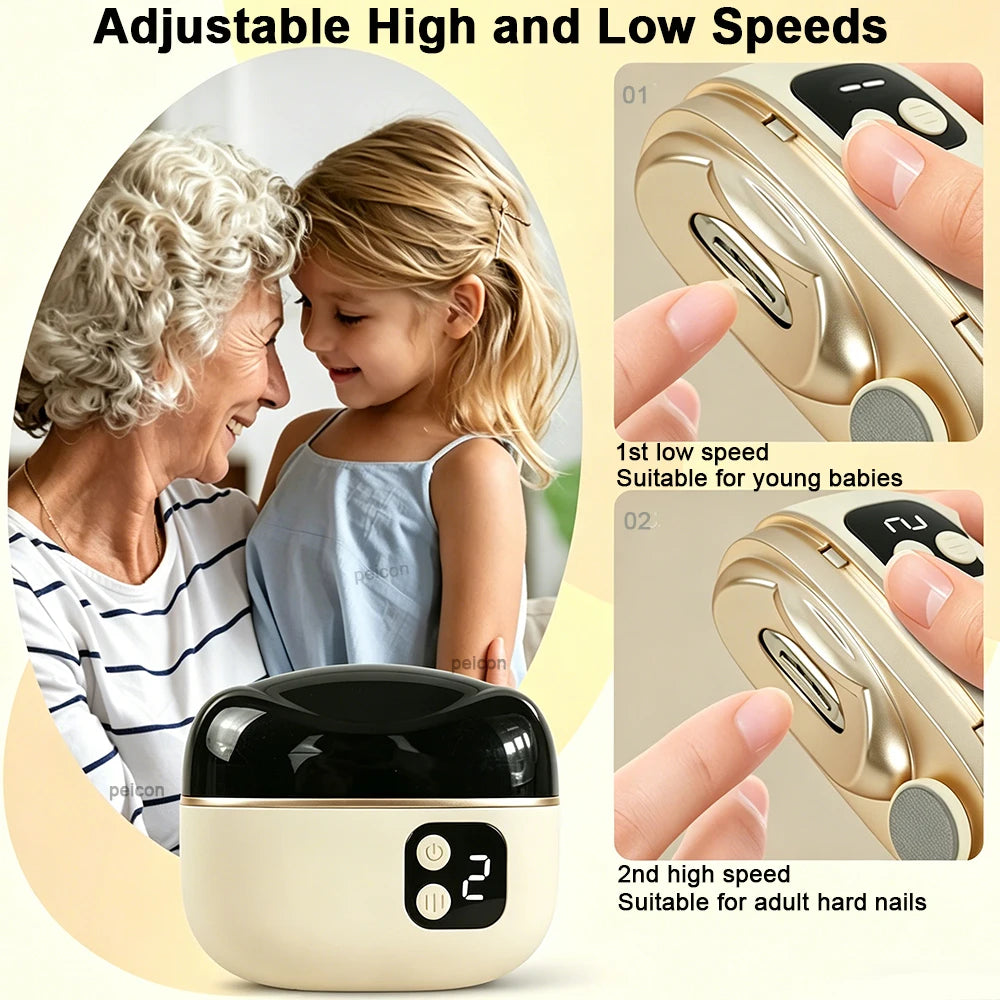 Electric Nail Clipper Rechargeable Electric Nail Trimmer Mini Portable Electric Fingernail Cutter Nail Polisher with Lighting Peaceful Pleasures Health and Wellness