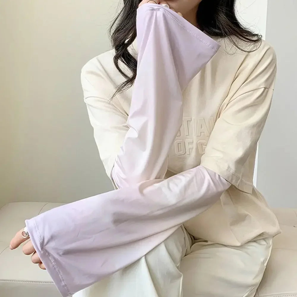 Ice Silk Sun Protection Arm Sleeves – Lightweight & Cool