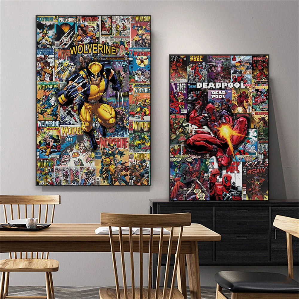 Deadpool Wolverine Poster Disney Movie Comic Art Prints Venom Canvas Painting Thor Wall Art Decor Artwork Home Room Decor Peaceful Pleasures Health and Wellness
