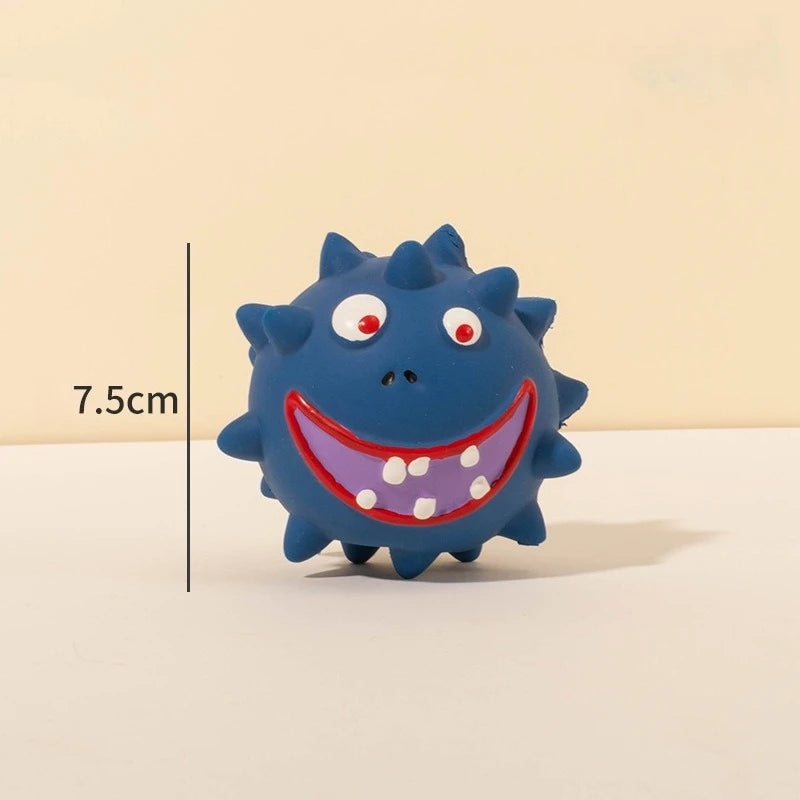Cute Cartoon Big-Eyed Dog Sound Dog Toy Eco-Friendly Latex Interactive Pet Toy Ball Fun To Relieve Boredom Peaceful Pleasures Health and Wellness B