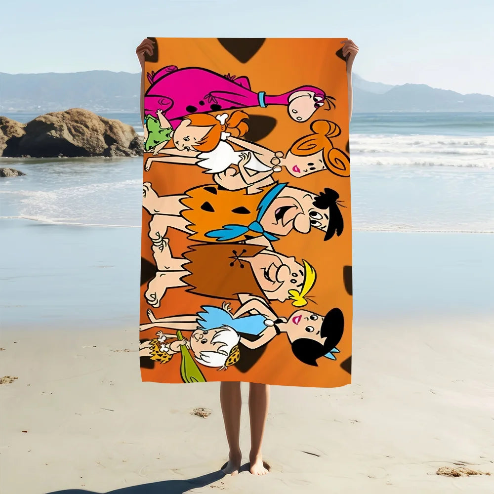 Flintstones Cartoon Beach Towel | Quick Dry Soft Pool Towel