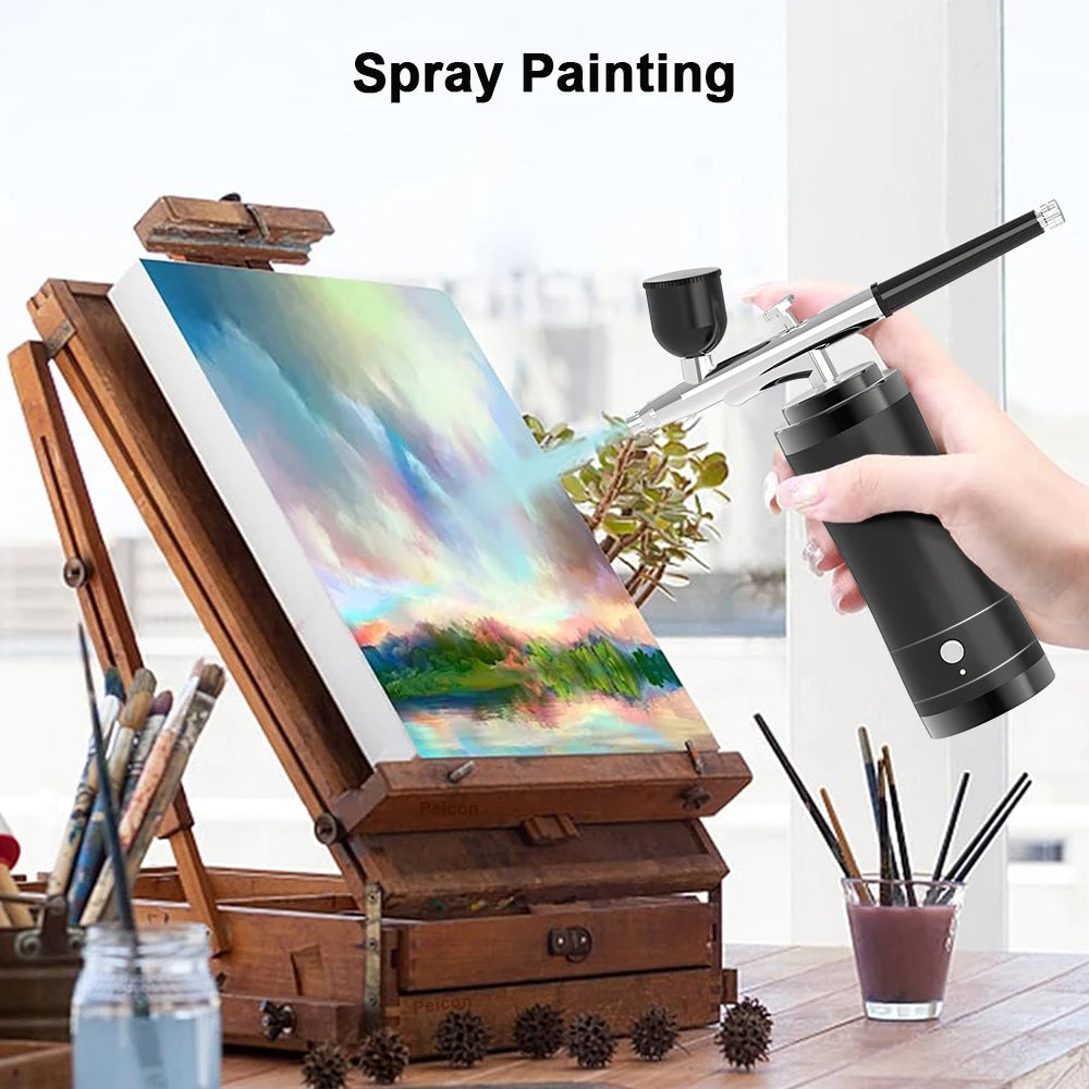 Airbrush with Compressor Paint Spray Gun Portable Airbrush Mini Spray Gun for Painting Model Paint Airbrush Kit with Compressor Peaceful Pleasures Health and Wellness