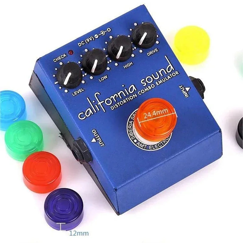 Guitar Pedal Footswitch Toppers – 12-Pack Multi-Color Stomp Caps