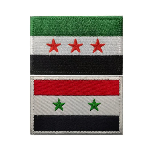 Syrian Flag Embroidered Patch – Iron-On & Hook Loop Badge Embroidered Patch Oasis Select
