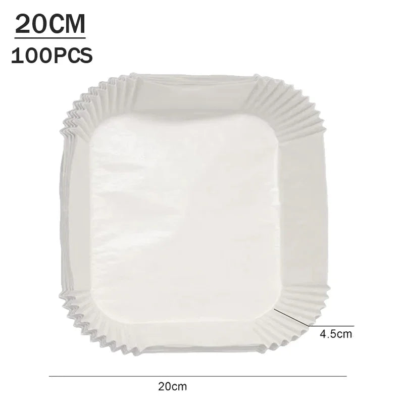 Air Fryer Parchment Paper Liners 50–200Pcs Non-Stick Disposable