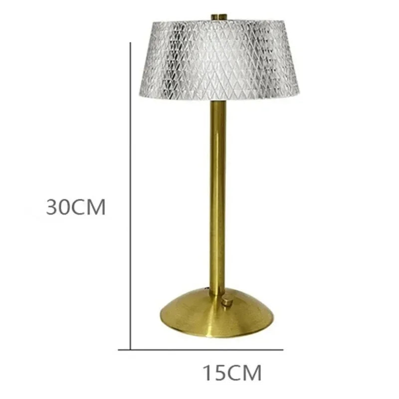 Classic LED Cordless Table Lamp USB Rechargeable Night Light Coffe Bar Touch Dimming Desk Lamp Bedroom Decor Crystal Table Lamps Peaceful Pleasures Health and Wellness
