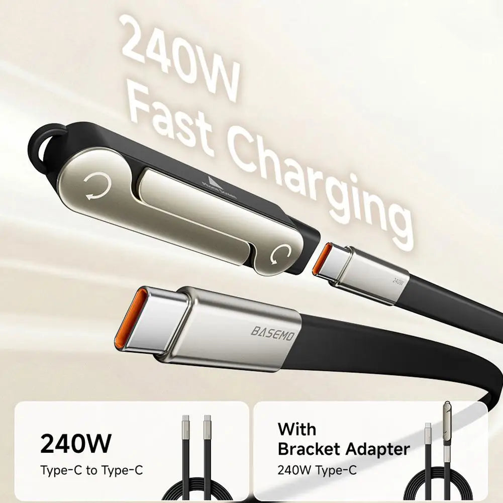 240W Charging Cable With Type-C Magnetic Stand - 2-in-1 Stand Charging Cable For Mobile Phones, Tablets & Gaming Devices Peaceful Pleasures Health and Wellness