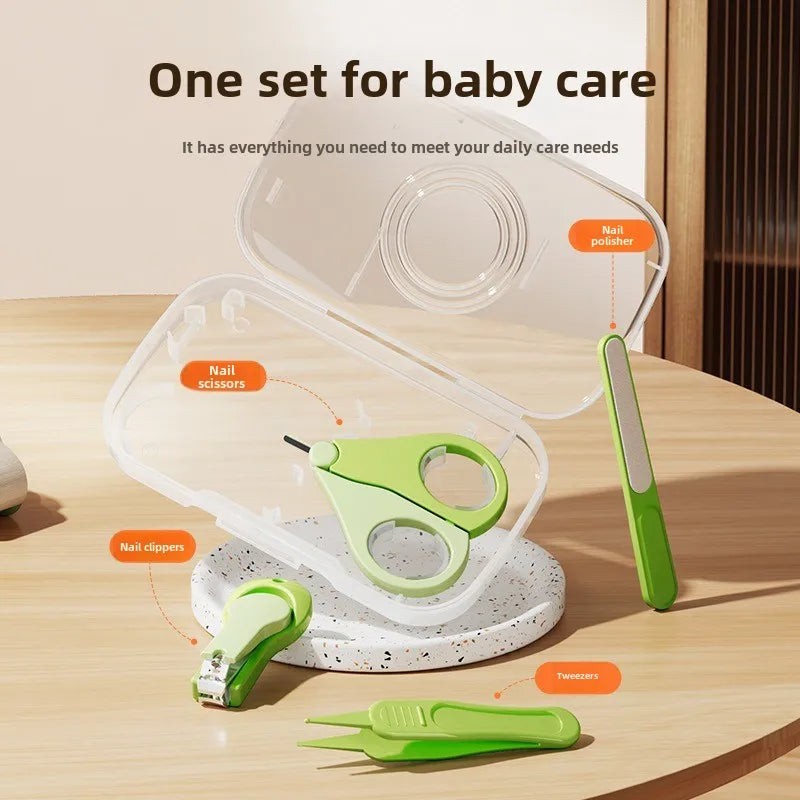 4-piece Set Baby Nail Clipper Set Stainless Steel Anti-clamping Nail Trimmer Safe for Newborn Infant Toddler Essential Care Kit Peaceful Pleasures Health and Wellness
