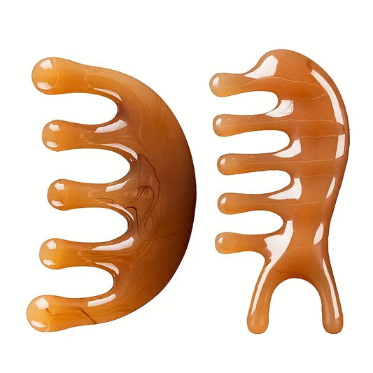 Resin Massage Scalp Comb Hair Brush Massage Comb Scalp Meridian Comb for Stress Relief Peaceful Pleasures Health and Wellness