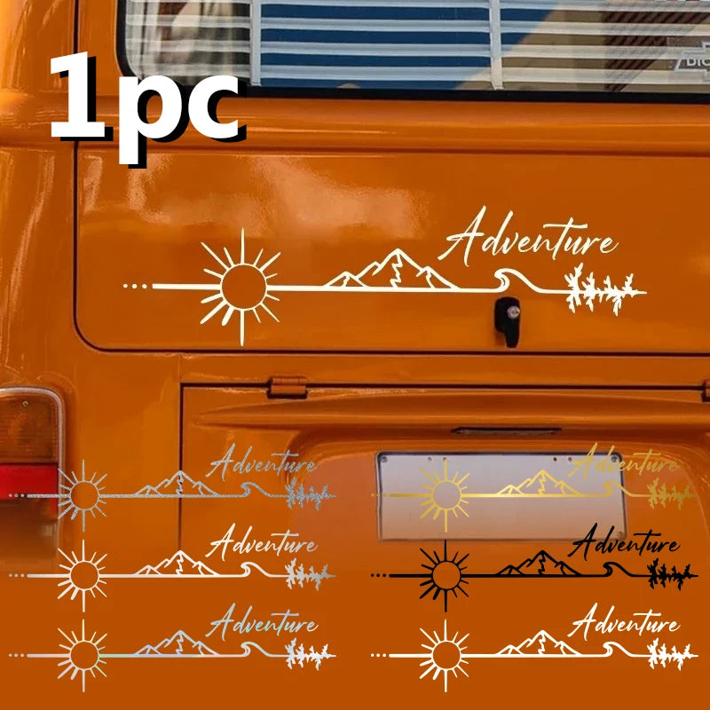 Adventure Mountain Vinyl Car Sticker | Waterproof Camping Decal