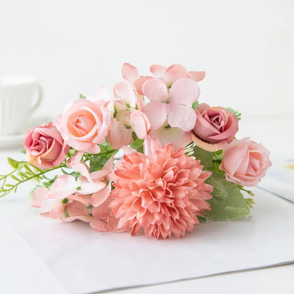 Artificial Silk Rose Bouquet for Wedding & Home Decor