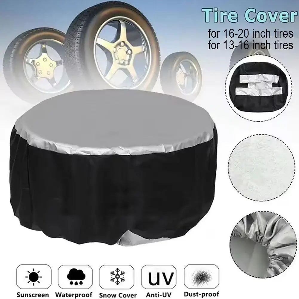 190/210T Polyester Taffeta Car Spare Tire Cover Snow Tire Storage Bag Wheel Protector Universal Waterproof Dustproof Wheel Cover Peaceful Pleasures Health and Wellness