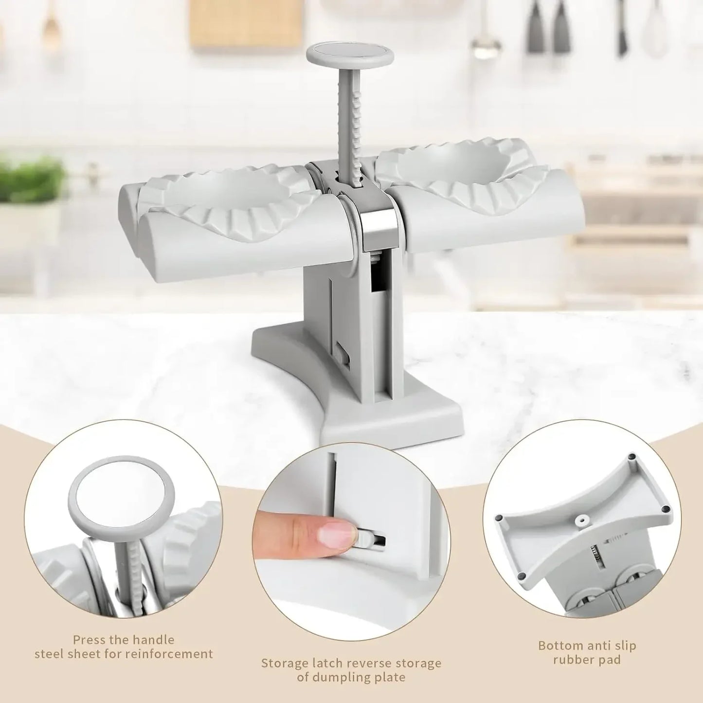 Automatic Dumpling Maker Mould Machine Household Press Double Head Wrapper Dumpling Pastry Making Empanadas Pierogi Kitchen Tool Peaceful Pleasures Health and Wellness