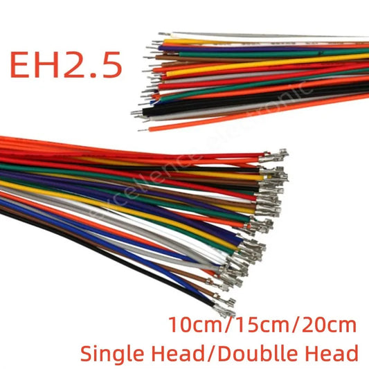20pcs EH2.5 EH 2.5mm Connector Terminal Wire Electronic Cable Single/Double Head Without Housing 26AWG 10cm 15cm 20cm Peaceful Pleasures Health and Wellness Yellow 100MM Double Head