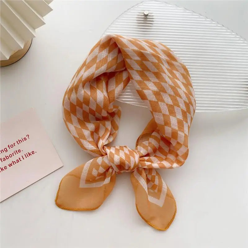 58cm Square Scarf – Handkerchief Print Neck, Hair & Bag Wrap