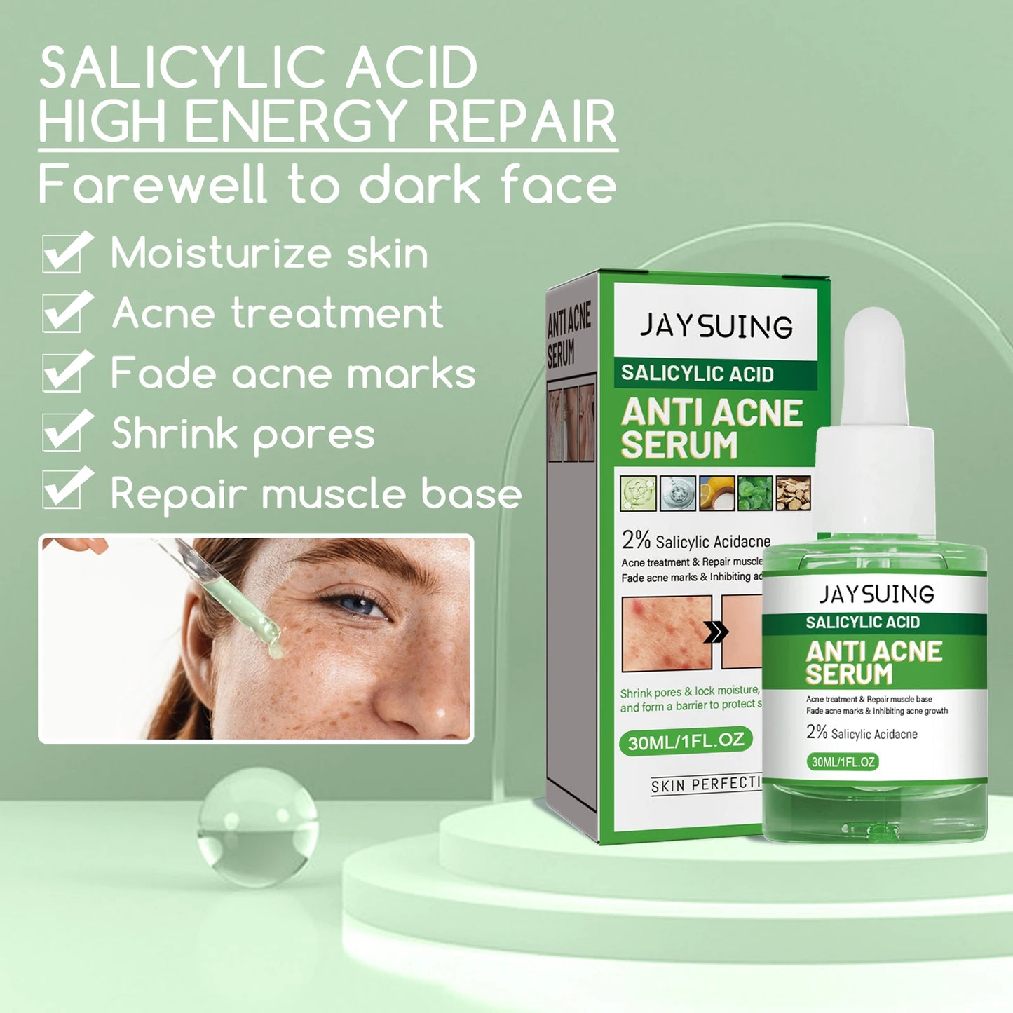 Salicylic Acid Acne Face Serum – Pores, Blackheads & Oil