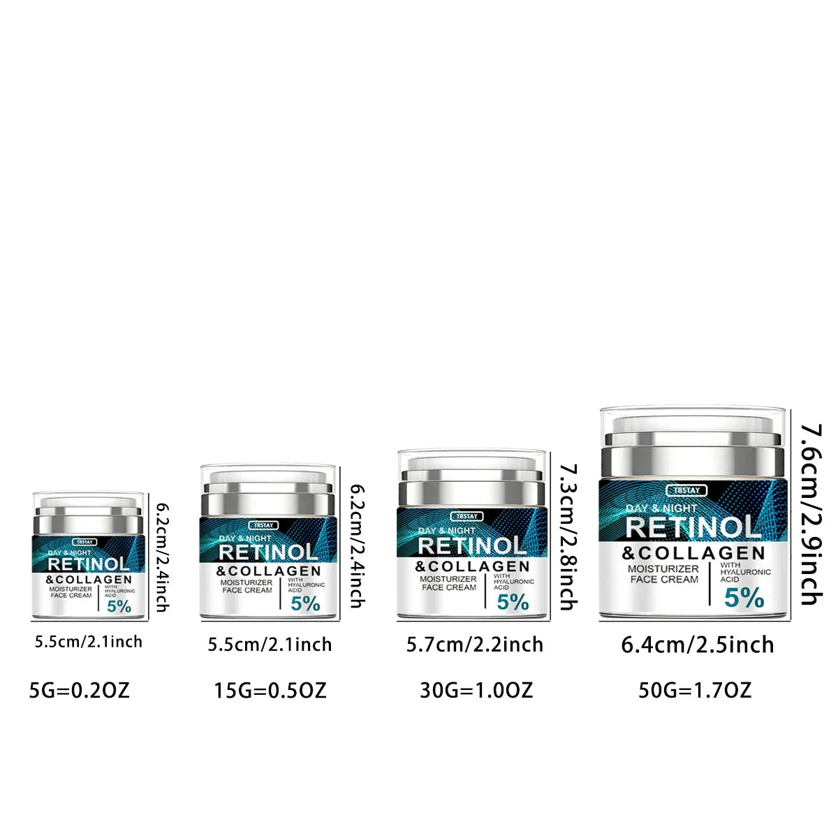 TRSTAY Retinol & Collagen Day Night Face Cream – Hyaluronic Acid