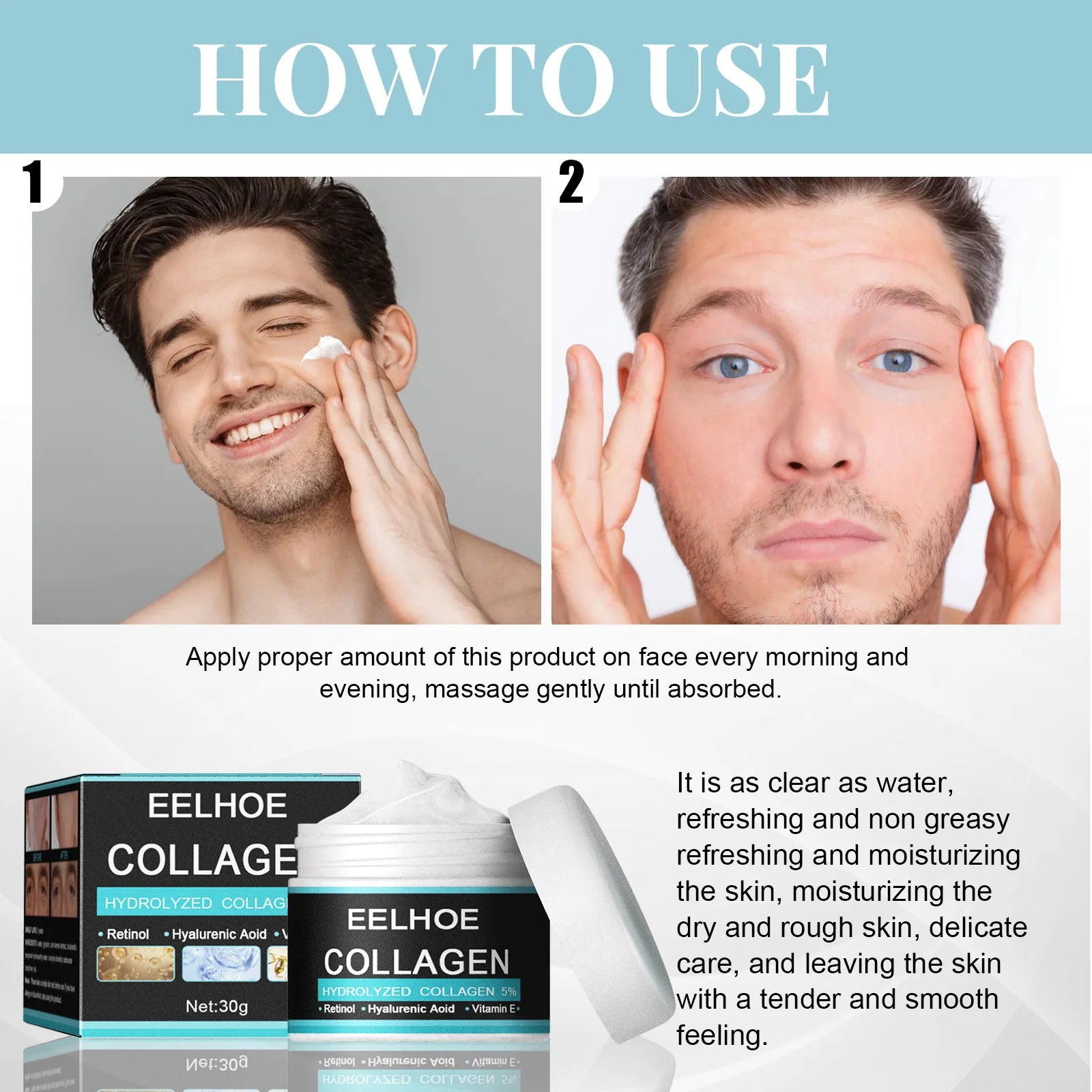 Men's Anti-Aging Face Cream with Hyaluronic Acid & Collagen Peaceful Pleasures Health and Wellness